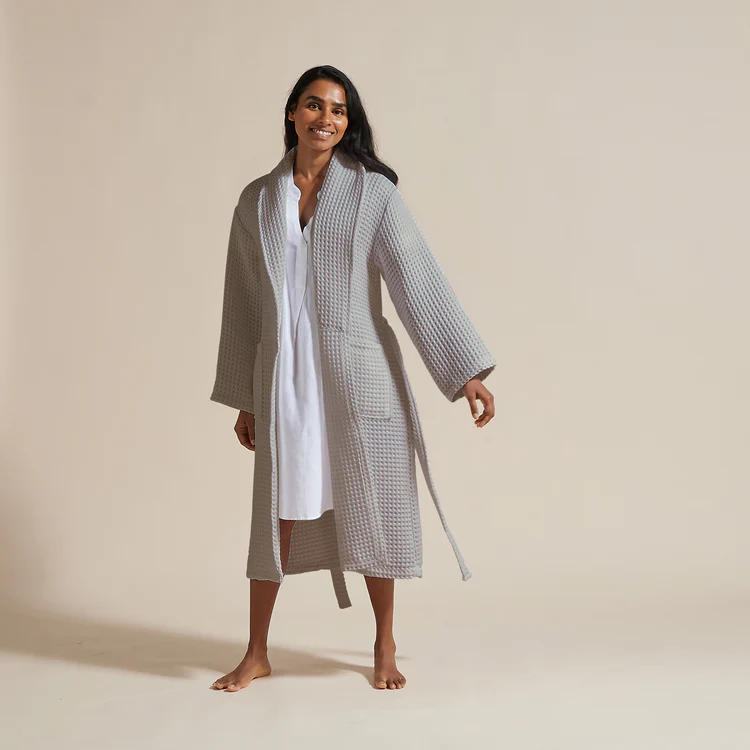 Waffle Robe Model Dove Grey 2