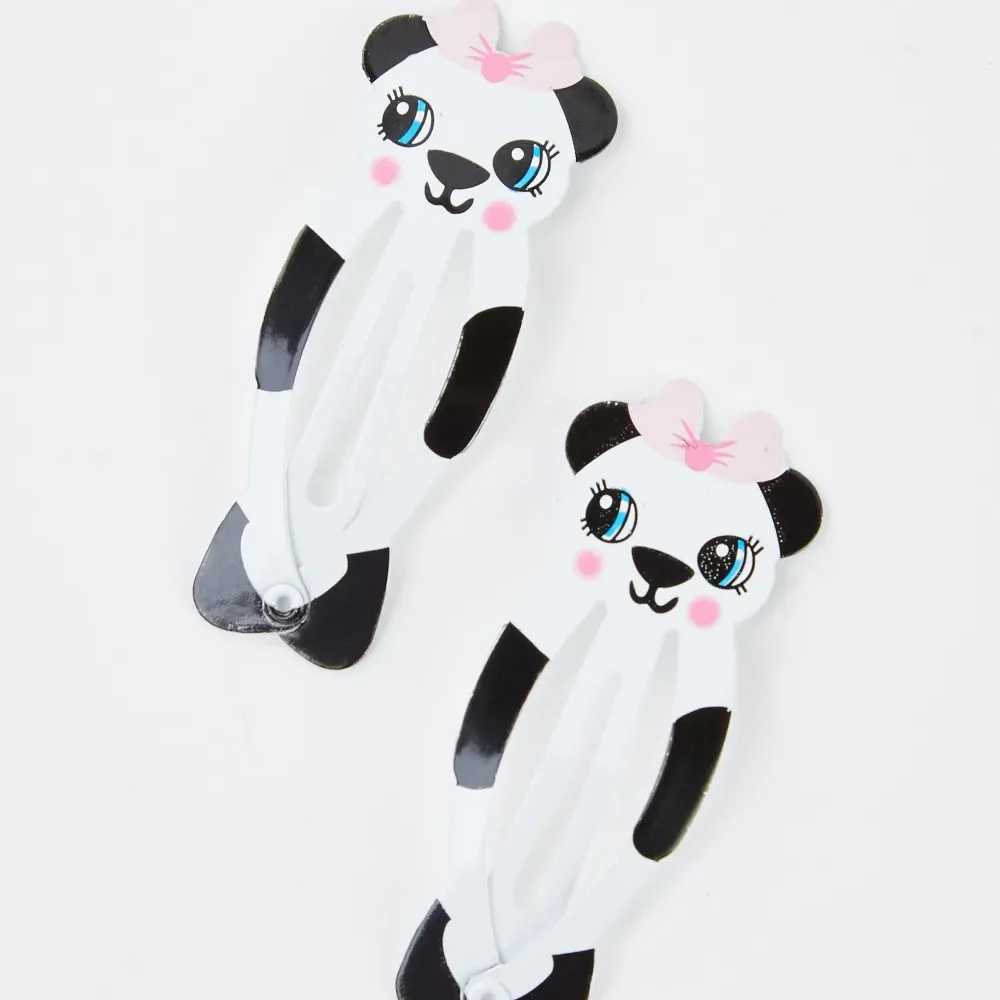 Pair Of Kids Panda Snap Hair Clips White Multi 195117 2 1000x