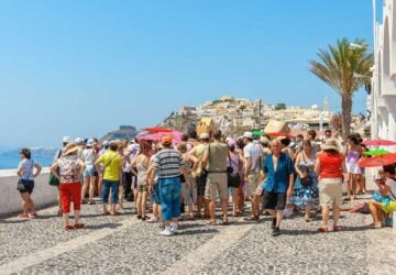 Tourists Thira Shutter