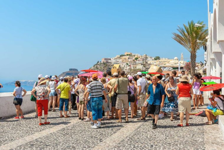 Tourists Thira Shutter